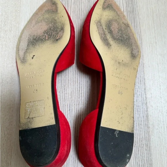 Jenni Kayne Red Suede Loafers with Pointed Toe - Picture 3 of 4